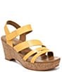 Color:Daffodil - Image 1 - Cynthia Leather Causal Platform Wedge Sandals