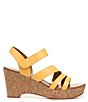 Color:Daffodil - Image 2 - Cynthia Leather Causal Platform Wedge Sandals