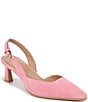 Color:Flamingo Pink - Image 1 - Dalary Suede Slingback Dress Pumps