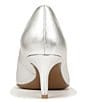 Color:Silver - Image 3 - Everly Metallic Leather Kitten Heel Pumps
