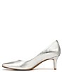 Color:Silver - Image 5 - Everly Metallic Leather Kitten Heel Pumps