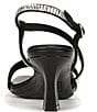 Color:Black - Image 3 - Galaxy Satin Jewel Embellished Strappy Dress Sandals