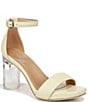 Color:Pastel Lime - Image 1 - Joy Ankle Strap Leather Clear Heel Dress Sandals