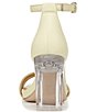 Color:Pastel Lime - Image 3 - Joy Ankle Strap Leather Clear Heel Dress Sandals