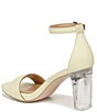 Color:Pastel Lime - Image 4 - Joy Ankle Strap Leather Clear Heel Dress Sandals