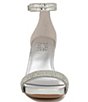 Color:Silver - Image 6 - Joy-Sparkle Ankle Strap Metallic Rhinestone Block Heel Dress Sandals