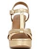 Color:Dark Gold - Image 6 - Marnie Leather Ankle Strap Platform Dress Sandals