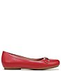 Color:Crimson Red - Image 2 - Maxwell Chain Bit Leather Casual Ballet Flats