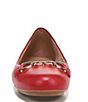 Color:Crimson Red - Image 6 - Maxwell Chain Bit Leather Casual Ballet Flats