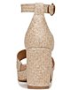 Color:Wheat - Image 3 - Pearlyn Basket Weave Ankle Strap Platform Sandals