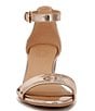 Color:Rose Gold - Image 6 - Vera Metallic Ankle Strap Block Heel Dress Sandals
