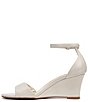 Color:Satin Pearl - Image 5 - Vera-Wedge Patent Ankle Strap Dress Sandals