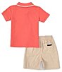 Color:Assorted - Image 3 - Baby Boys 12-24 Months Short-Sleeve Pique Knit Polo Shirt & Solid Woven Microsueded Twill Shorts Set
