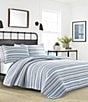 Color:Grey/Blue - Image 1 - Jettison White Anchor Reversible Blue Striped Quilt Mini Set