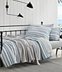 Color:Grey/Blue - Image 2 - Jettison White Anchor Reversible Blue Striped Quilt Mini Set
