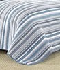 Color:Grey/Blue - Image 5 - Jettison White Anchor Reversible Blue Striped Quilt Mini Set