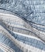Color:Grey/Blue - Image 6 - Jettison White Anchor Reversible Blue Striped Quilt Mini Set