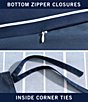 Color:Navy - Image 6 - Longdale Solid Striped Brushed Microfiber Reversible Duvet Cover Mini Set