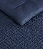 Color:Navy - Image 4 - Point Harbor Navy Embossed Reversible Mini Comforter Set