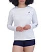 Color:White - Image 1 - Solid Crew Neck Long Sleeve Fitted Rashguard
