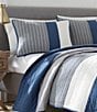 Color:Blue - Image 4 - Stripe Swale Reversible Pillow Sham