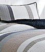 Color:Blue/Multi - Image 1 - Neutral Striped Tideway Quilt