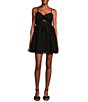 Color:Black - Image 1 - Sweetheart Neck Front Knot Cut-Out Fit & Flare Dress