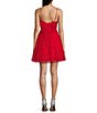 Color:Red - Image 2 - Sweetheart Neck Front Knot Cut-Out Fit & Flare Dress