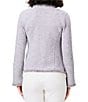 Color:French Linen - Image 2 - Fringe Trim Mix Knit Lapel Collar Long Sleeve Open-Front Fashion Jacket