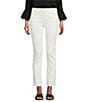 Color:Paper White - Image 1 - Mid Rise Ankle Straight Jeans