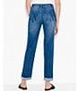 Color:Atlantic - Image 2 - Stretch Denim Straight-Leg Mid Rise Rolled Cuff Girlfriend Jeans