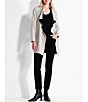 Color:Beechwood - Image 4 - Stretch Ponte Knit Long Sleeve Pocketed Lounge Around Draped Front Jacket