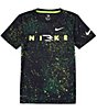 Color:Black - Image 1 - Nike 3BRAND By Russell Wilson Big Boys 8-20 Short Sleeve Chalk Dust T-Shirt