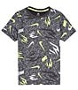 Color:Black - Image 1 - 3BRAND By Russell Wilson Big Boys 8-20 Short Sleeve Ticker Tape AOP T-Shirt