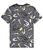 Color:Black - Image 2 - 3BRAND By Russell Wilson Big Boys 8-20 Short Sleeve Ticker Tape AOP T-Shirt