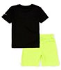 Color:Black - Image 2 - Nike 3BRAND by Russell Wilson Big Boys 8-20 Short Sleeve Wordmark T-Shirt & Short Set