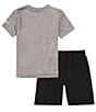 Color:Light Heather Grey - Image 2 - Nike 3BRAND by Russell Wilson Big Boys 8-20 Short Sleeve Wordmark T-Shirt & Short Set
