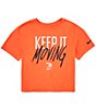 Color:Infrared - Image 1 - 3BRAND by Russell Wilson Big Girls 7-16 Short-Sleeve Keep It Moving Split-Back T-Shirt