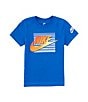 Color:Game Royal - Image 1 - Little Boys 2T-7 Short Sleeve Futura Block Logo Graphic T-Shirt