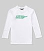 Color:Action Green/White - Image 1 - Little Boys 4-7 Long Sleeve Logo Rashguard T-Shirt