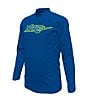 Color:Blue - Image 3 - Little Boys 4-7 Long Sleeve Logo Rashguard T-Shirt