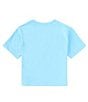 Color:Aquarius Blue - Image 2 - Little Girls 2T-6X Short Sleeve Swoosh-Logo Boxy T-Shirt