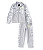 Color:Light Smoke Grey/Volt/White/Smoke Grey/Camouflage - Image 1 - Toddler Boys 2T-7 Camo Color Block Faux-Sherpa Jacket & Pants Tricot Set