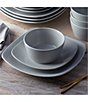 Color:Grey - Image 2 - Colorscapes Grey-on-Grey Swirl 4-Piece square Place Setting