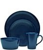 Color:Navy - Image 1 - Colorscapes Navy-on-Navy Swirl 4-Piece Coupe Place Setting