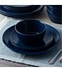 Color:Navy - Image 2 - Colorscapes Navy-on-Navy Swirl 4-Piece Coupe Place Setting