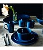Color:Navy - Image 4 - Colorscapes Navy-on-Navy Swirl 4-Piece Coupe Place Setting