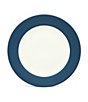 Color:Blue - Image 1 - Colorwave Coupe Rimmed Matte & Glossy Stoneware Dinner Plate