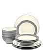 Color:Grey - Image 1 - Colorwave Slate Collection 12-Piece Coupe Set, Service For 4