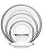 Color:White - Image 1 - Crestwood Etched Platinum Porcelain 5-Piece Place Setting